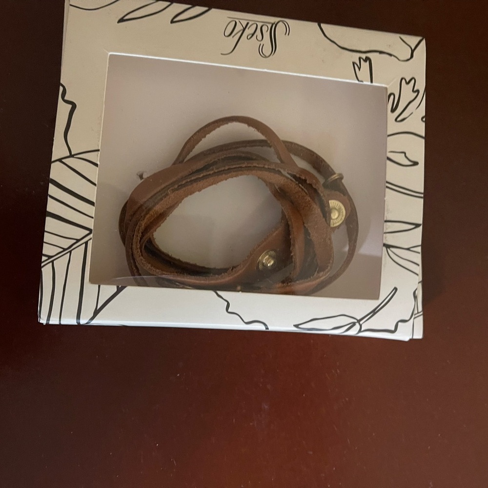 Sseko Tan Leather Wrap Bracelet